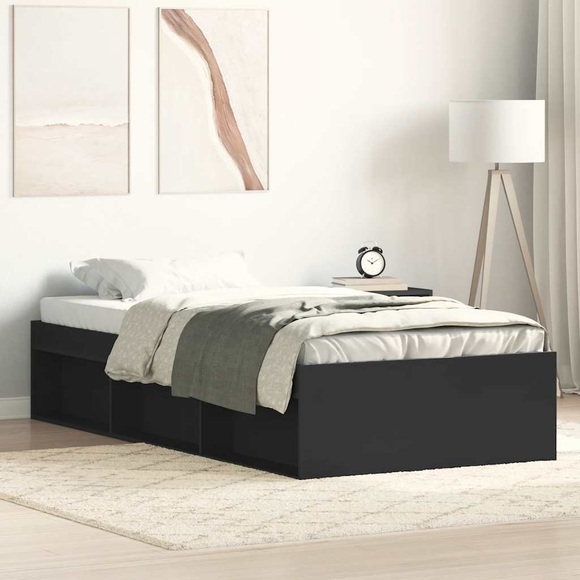 vidaXL Bettgestell Schwarz 75x190 cm