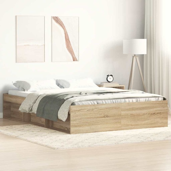 vidaXL Bettgestell Sonoma-Eiche 120x200 cm