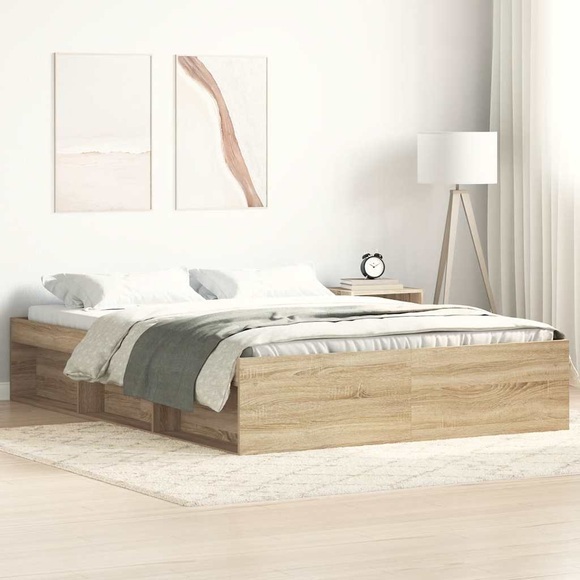 vidaXL Bettgestell Sonoma-Eiche 140x200 cm