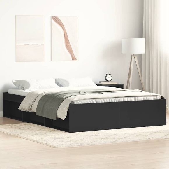 vidaXL Bettgestell Schwarz 160x200 cm