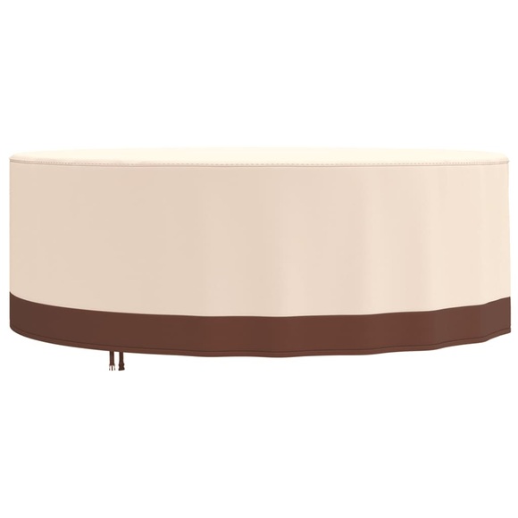 vidaXL Gartenmöbel-Abdeckung Rund Beige Ø 244x71 cm 600D Oxford
