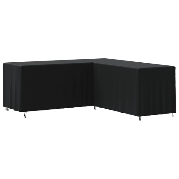 vidaXL Gartensofa-Abdeckung L-Form Schwarz 254x254x86 cm 420D Oxford