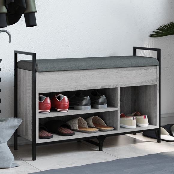 vidaXL Schuhbank Grau Sonoma 85,5x32x57,5 cm Holzwerkstoff