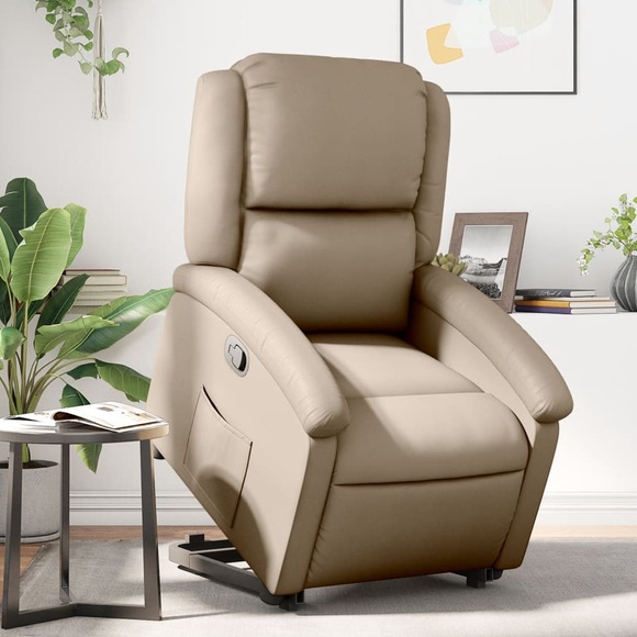 vidaXL Relaxsessel mit Aufstehhilfe Cappuccino-Braun Kunstleder