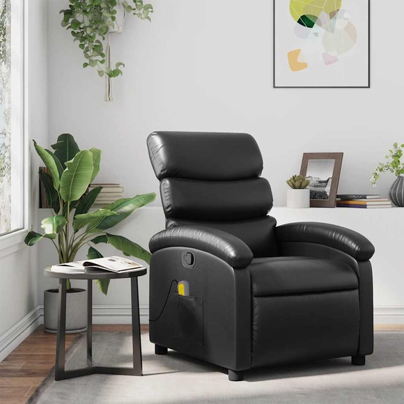 vidaXL Massagesessel Schwarz Kunstleder