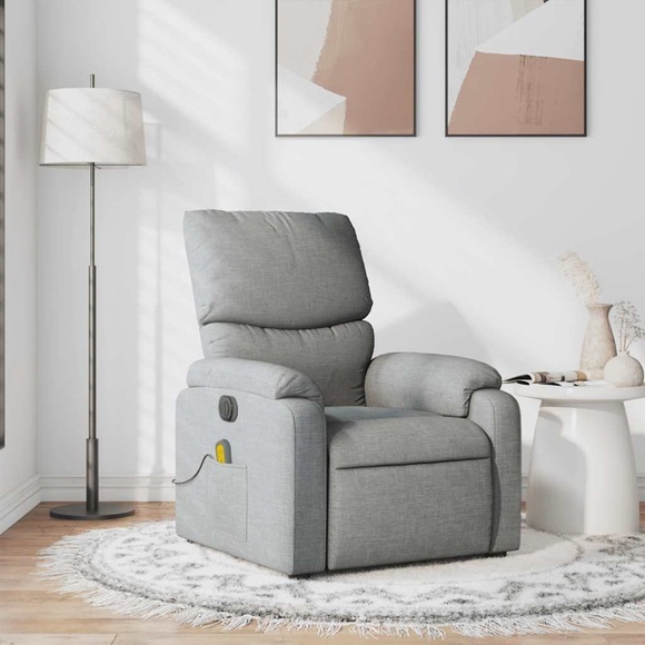 vidaXL Massagesessel Hellgrau Stoff