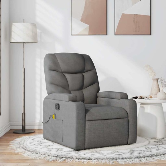 vidaXL Massagesessel Dunkelgrau Stoff