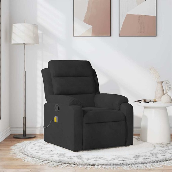 vidaXL Massagesessel Schwarz Samt