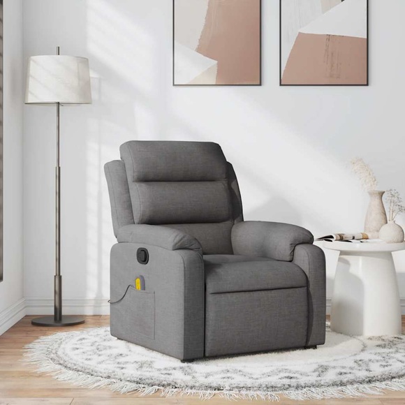 vidaXL Massagesessel Dunkelgrau Stoff