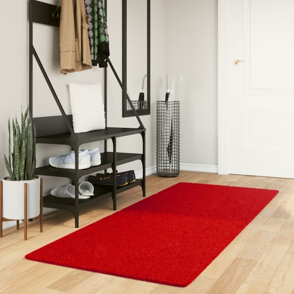 vidaXL Teppich Kurzflor Weich und Waschbar Rot 80x200 cm