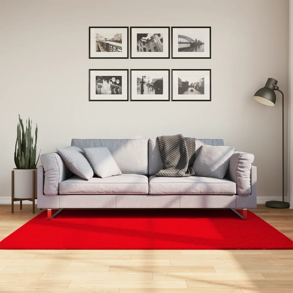 vidaXL Teppich Kurzflor Weich und Waschbar Rot 120x170 cm