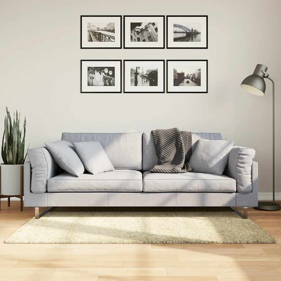 vidaXL Teppich Shaggy Hochflor Modern Blau 80x150 cm