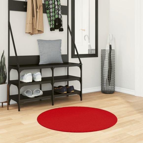 vidaXL Teppich OVIEDO Kurzflor Rot Ø 80 cm