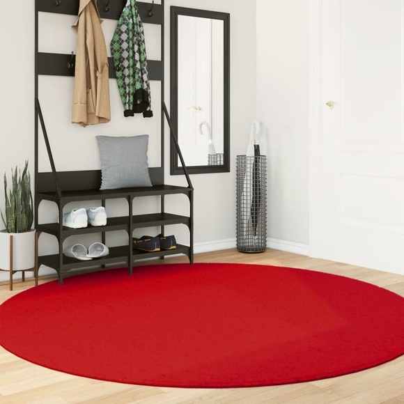 vidaXL Teppich OVIEDO Kurzflor Rot Ø 200 cm
