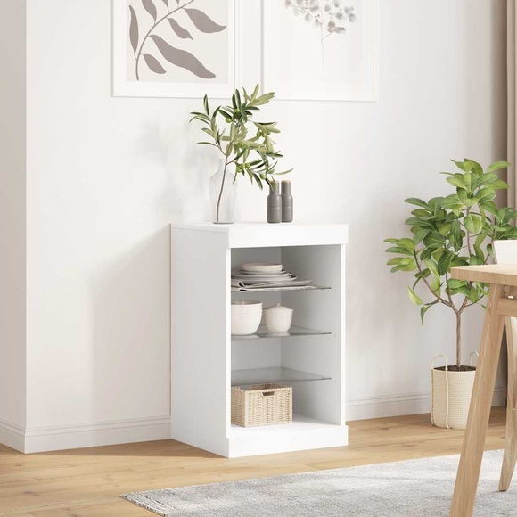 vidaXL Sideboard mit LED-Leuchten Weiß 41x37x67 cm