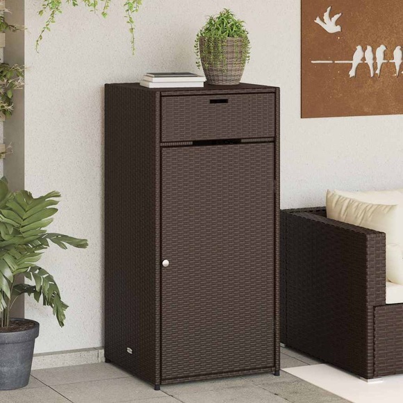 vidaXL Gartenschrank Braun 55x55x111 cm Poly Rattan