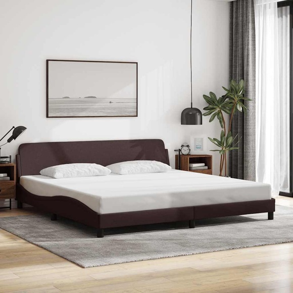 vidaXL Bettgestell mit Kopfteil Dunkelbraun 200x200 cm Stoff