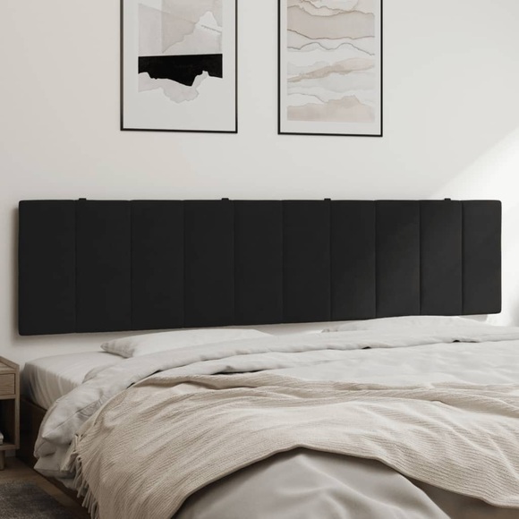 vidaXL Kopfteil-Kissen Schwarz 200 cm Samt
