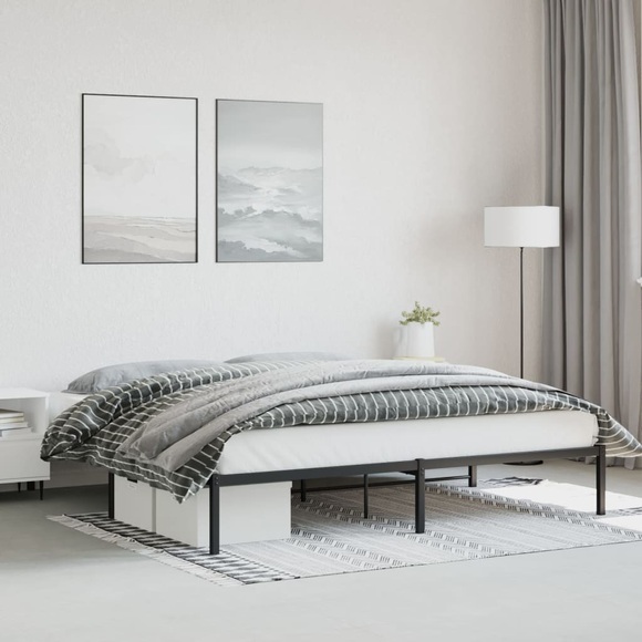 vidaXL Bettgestell Metall Schwarz 193x203 cm