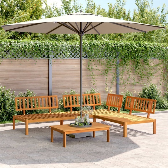 vidaXL 4-tlg. Garten-Sofagarnitur aus Paletten Massivholz Akazie