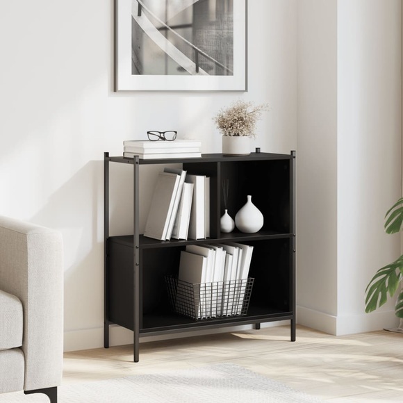 vidaXL Bücherregal Schwarz 72x28x77,5 cm Holzwerkstoff