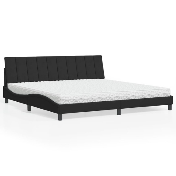 vidaXL Bett mit Matratze Schwarz 200x200 cm Samt