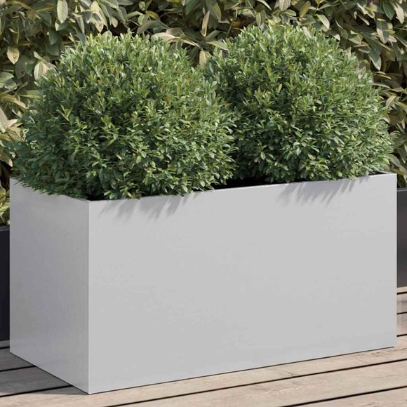 vidaXL Pflanzkübel Silbern 62x30x29 cm Verzinkter Stahl