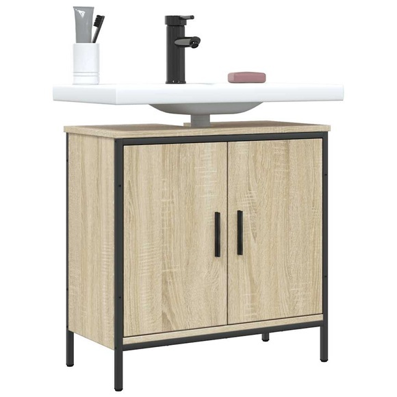 vidaXL Waschbeckenunterschrank Sonoma-Eiche 60x30x60 cm Holzwerkstoff