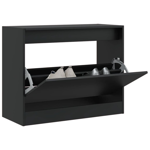 vidaXL Schuhschrank Schwarz 80x34x63 cm Holzwerkstoff