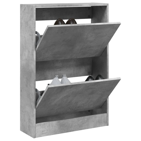 vidaXL Schuhschrank Betongrau 60x21x87,5 cm Holzwerkstoff