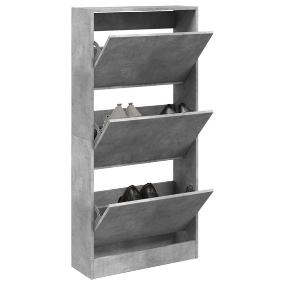 vidaXL Schuhschrank Betongrau 60x21x125,5 cm Holzwerkstoff