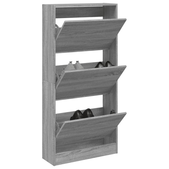 vidaXL Schuhschrank Grau Sonoma 60x21x125,5 cm Holzwerkstoff