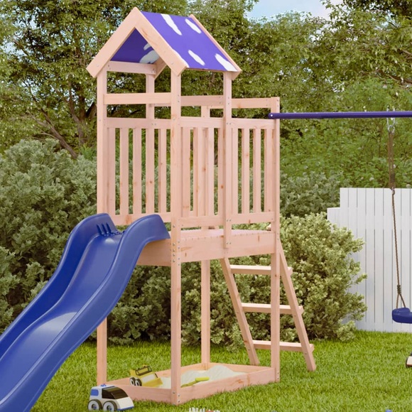vidaXL Spielturm mit Leiter 110,5x52,5x215 cm Massivholz Douglasie