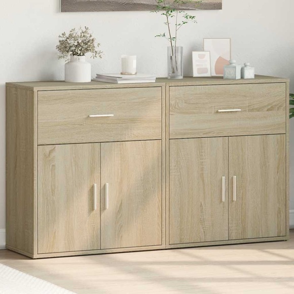 vidaXL Sideboards 2 Stk. Sonoma-Eiche 60x31x70 cm Holzwerkstoff