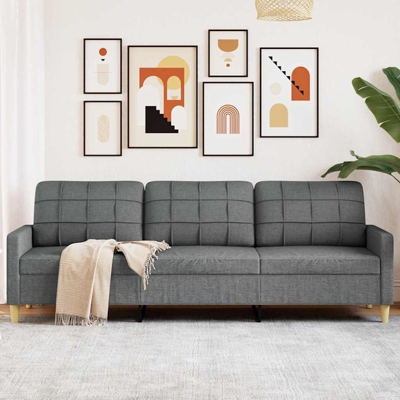 vidaXL 3-Sitzer-Sofa Dunkelgrau 210 cm Stoff