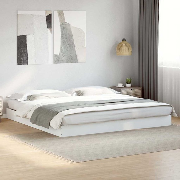 vidaXL Bettgestell Weiß 180x200 cm Holzwerkstoff