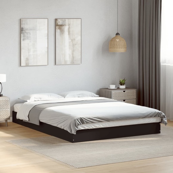 vidaXL Bettgestell Schwarz 140x200 cm Holzwerkstoff