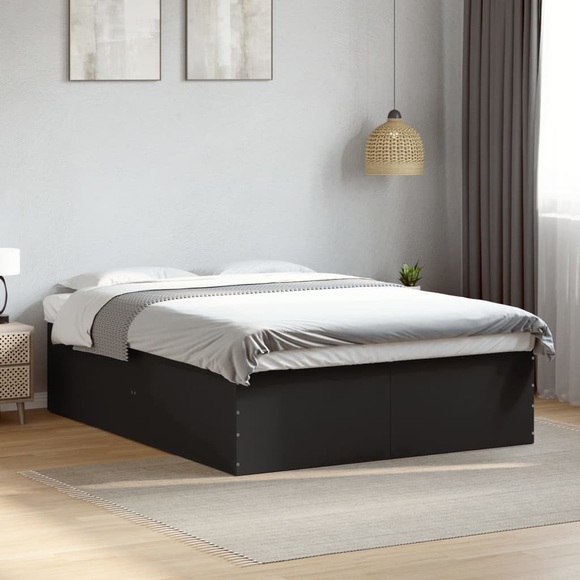 vidaXL Bettgestell Schwarz 160x200 cm Holzwerkstoff
