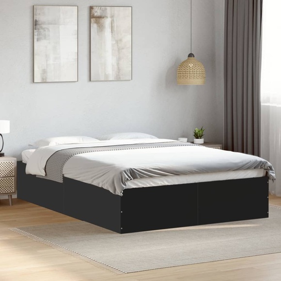 vidaXL Bettgestell Schwarz 140x200 cm Holzwerkstoff
