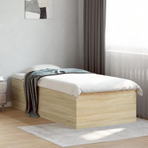 vidaXL Bettgestell Sonoma-Eiche 90x200 cm Holzwerkstoff