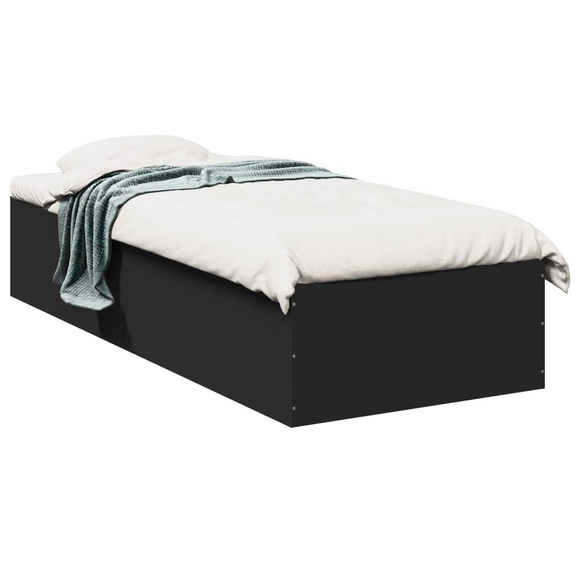 vidaXL Bettgestell Schwarz 90x190 cm Holzwerkstoff