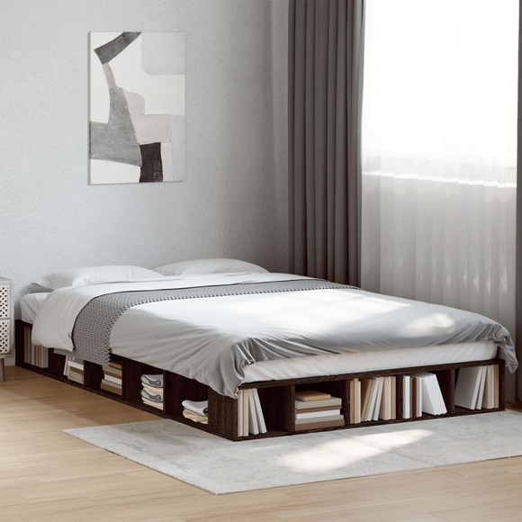 vidaXL Bettgestell Braun Eichen-Optik 120x190 cm Holzwerkstoff