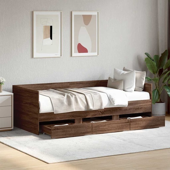 vidaXL Tagesbett Schubladen Braun Eiche-Optik 90x190 cm Holzwerkstoff