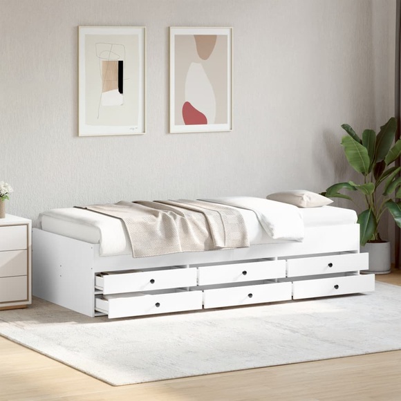 vidaXL Tagesbett mit Schubladen Weiß 75x190 cm Holzwerkstoff