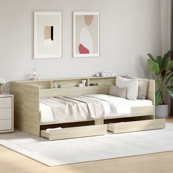 vidaXL Tagesbett mit Schubladen Sonoma-Eiche 75x190 cm Holzwerkstoff