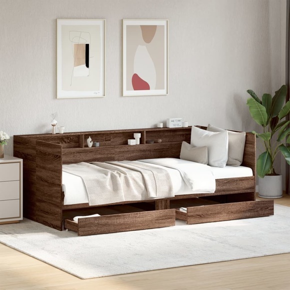 vidaXL Tagesbett Schubladen Braun Eiche-Optik 75x190 cm Holzwerkstoff