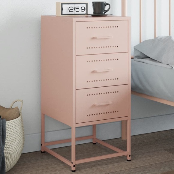vidaXL Nachttisch Rosa 36x39x78 cm Stahl