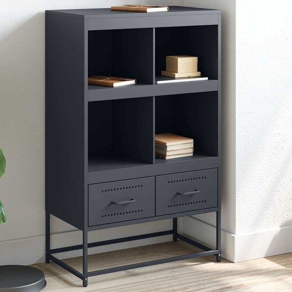 vidaXL Highboard Anthrazit 68,5x39x111,5 cm Kaltgewalzter Stahl