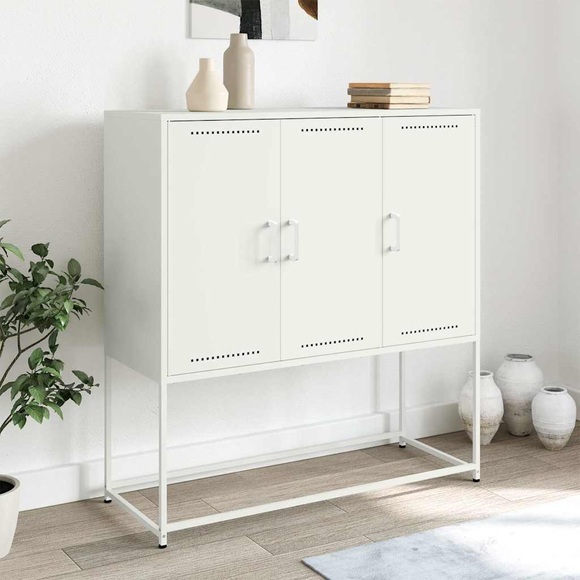 vidaXL Highboard Weiß 100,5x39x107 cm Stahl