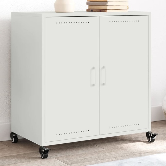 vidaXL Sideboard Weiß 68,5x39x72 cm Kaltgewalzter Stahl